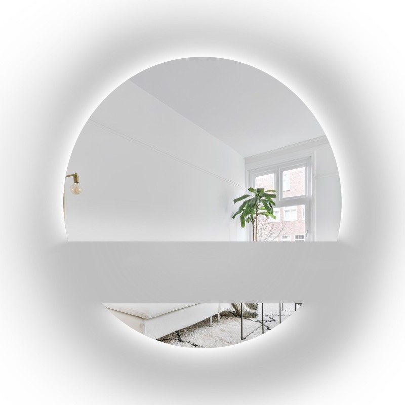 Miroir de salle de bains rond en deux parties avec éclairage WIRO LED