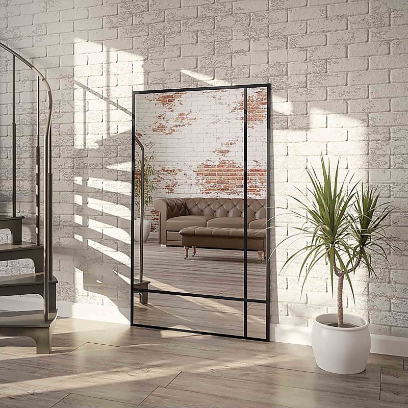 Miroir de loft avec meneaux - BARBARA - couleur du cadre au choix