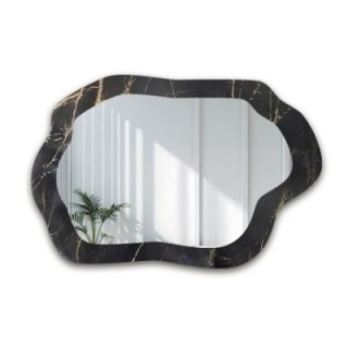 Miroir irrégulier sur marbre noir et doré – MARBLE VERDI