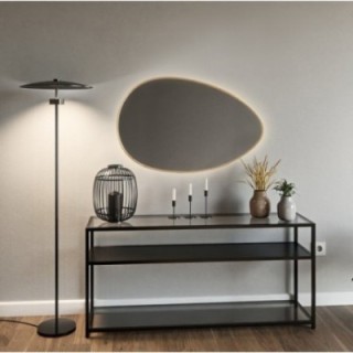 Miroir organique en MDF or cadre SLIM avec éclairage - ZOE LED - couleur du cadre au choix