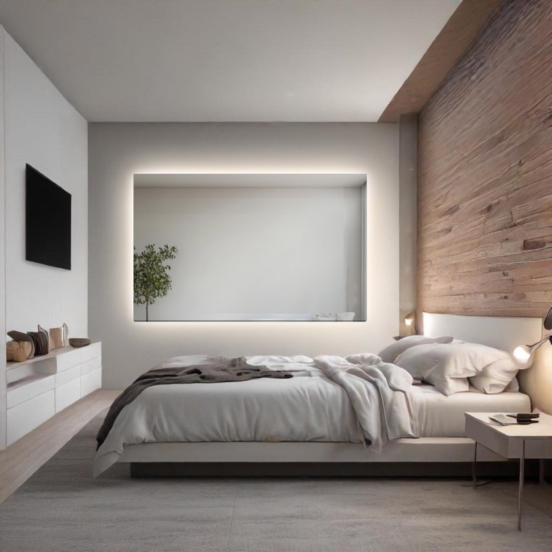 Miroir rectangulaire pour la salle de bains avec éclairage - AGIS LED