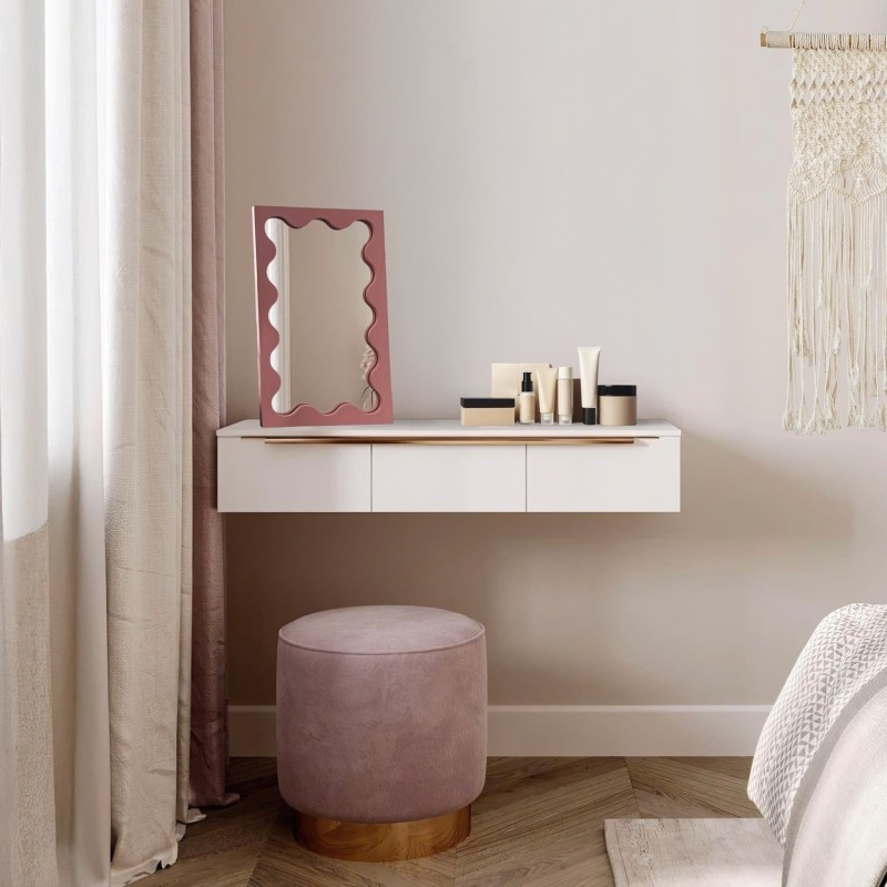 Miroir cosmétique dans un cadre rose en MDF - BLOBS PRISM PETITE
