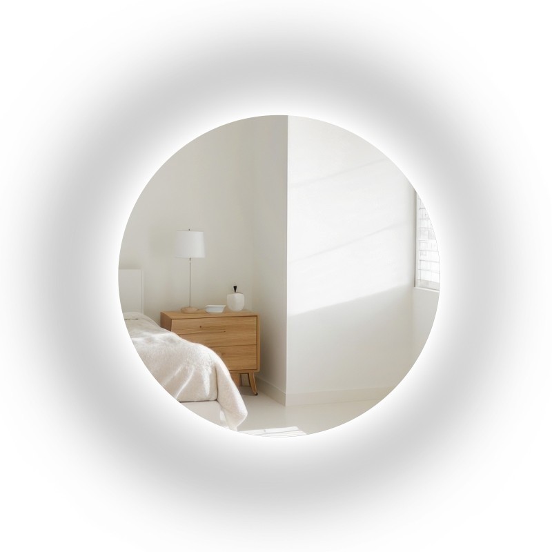 Miroir de salle de bain rond avec éclairage - CERCLE LED