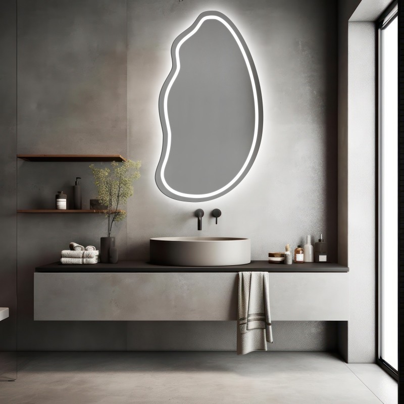 Miroir de forme organique avec éclairage -TOPAZ LED II