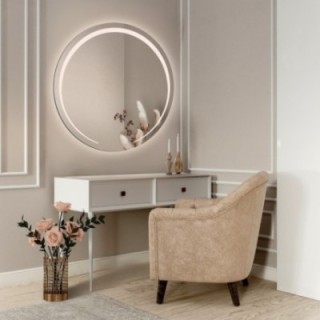 Miroir de salle de bain rond avec éclairage - NELA LED