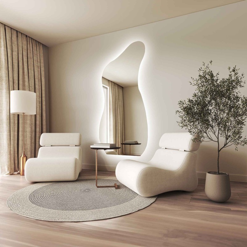 Miroir de forme organique avec éclairage - ANGELIT LED