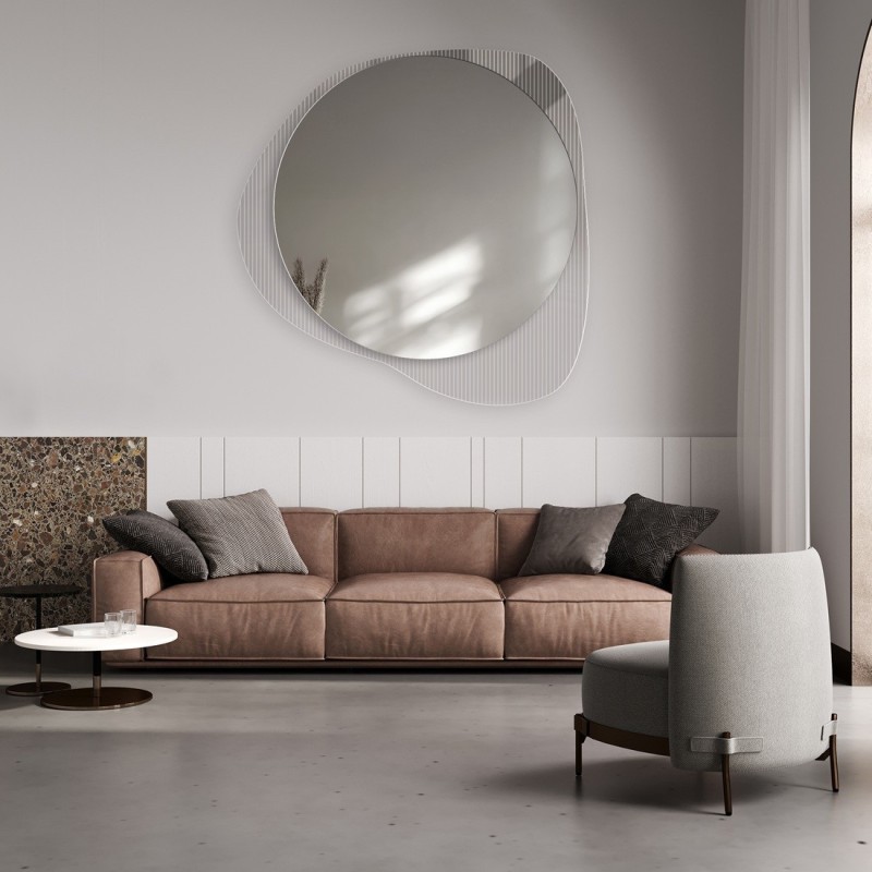 Miroir décoratif sur verre ornemental Estriado - LUXORA ELEGRA