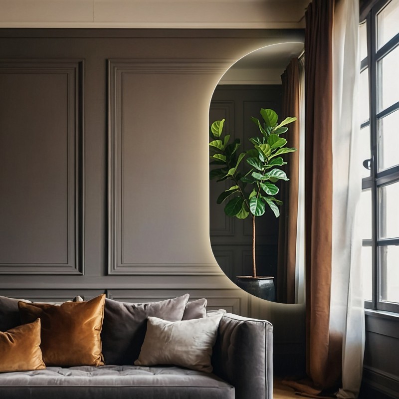 Miroir de forme irrégulière avec éclairage - NOE LED