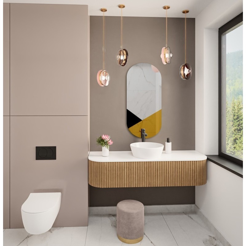 Miroir décoratif ovale exclusif en noir et or - ROYAL