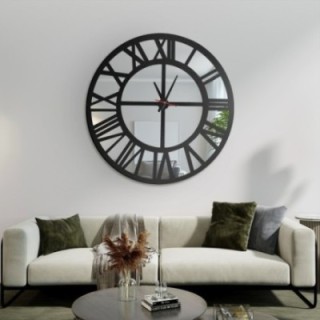 Horloge murale Loft miroir - ORES - couleur du cadre au choix
