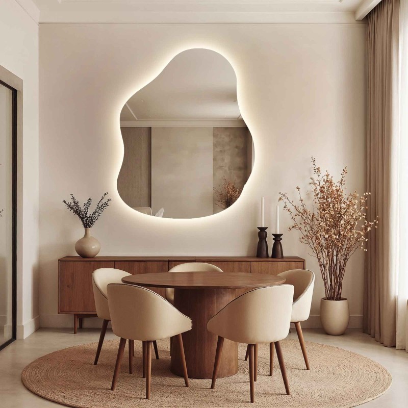 Miroir de forme organique avec éclairage - STONE LED