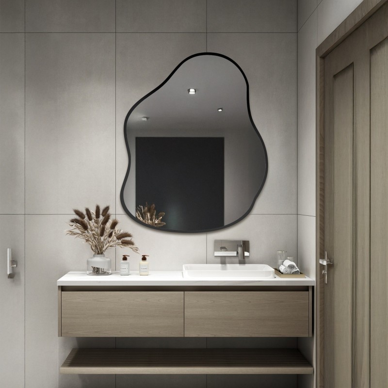 Miroir de forme organique dans un cadre - STONE IN A FRAME