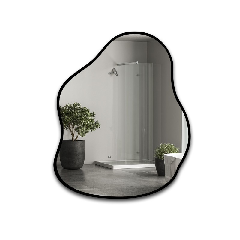 Miroir de forme organique dans un cadre - STONE IN A FRAME