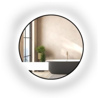 Miroir led rond sur mesure avec découpe pour armoire dans un cadre en mdf - ORFEUSZ LED