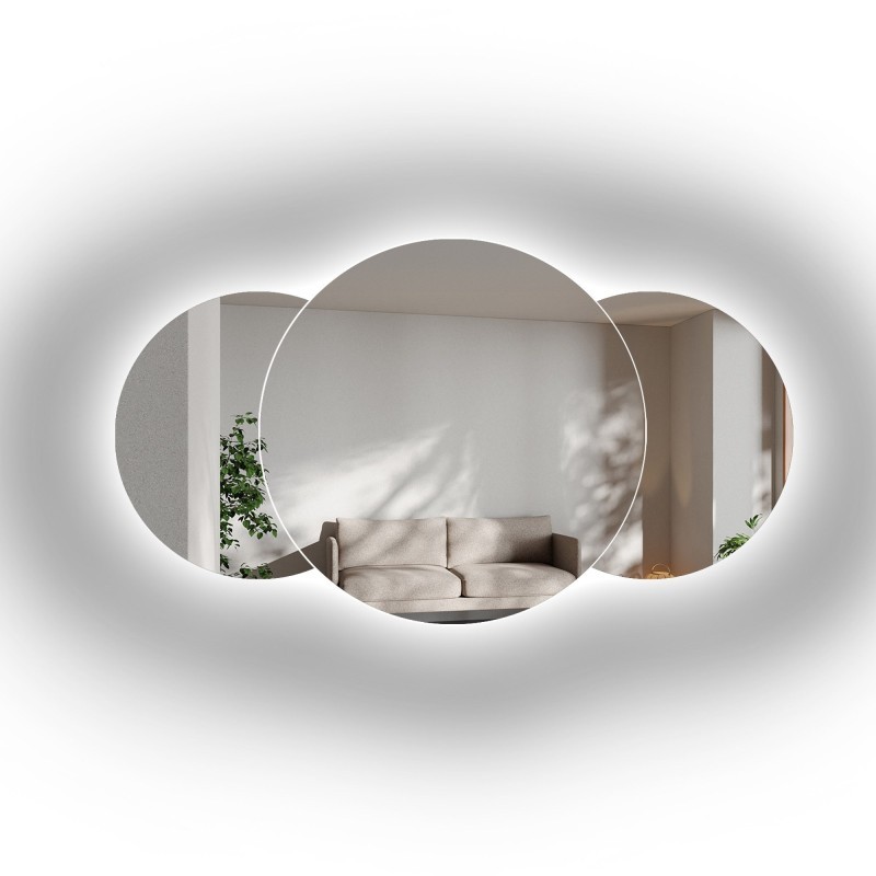 Set de miroirs de salle de bain avec éclairage - UNIVERSE DOUBLE LED