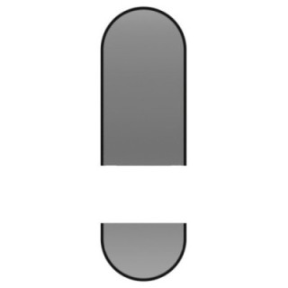 Miroir ovale dans un cadre en mdf noir en deux parties avec éclairage - OSKAR LED - couleur du cadre au choix