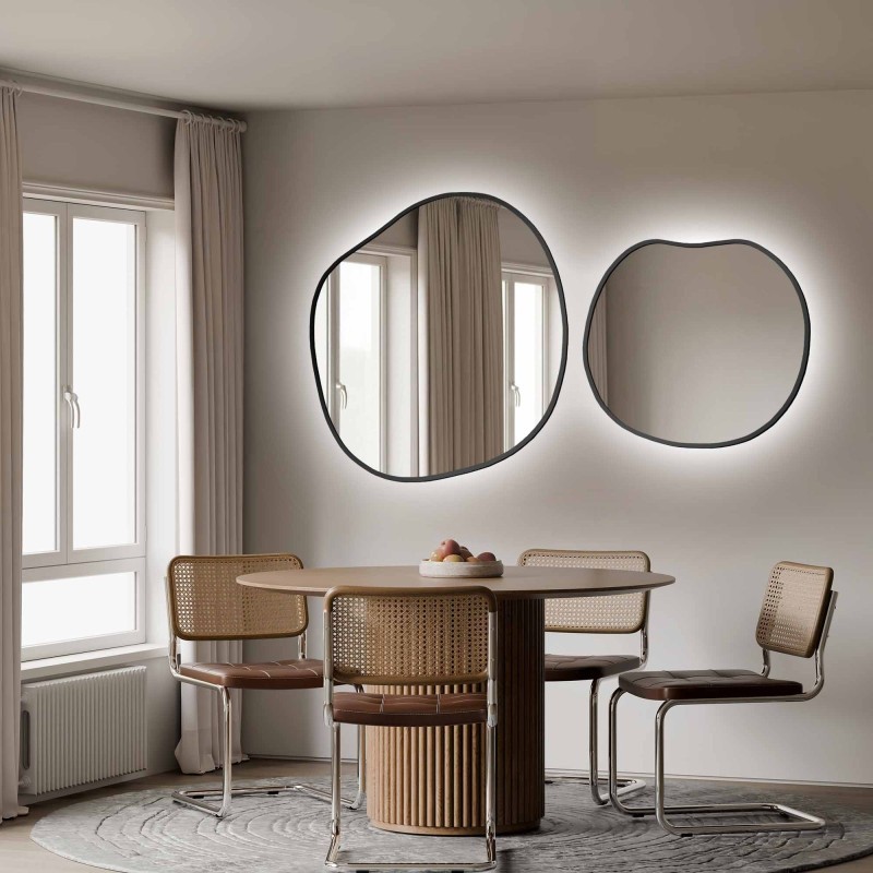 Jeu de miroirs organiques dans un cadre avec éclairage - SODALIT IN LED FRAME