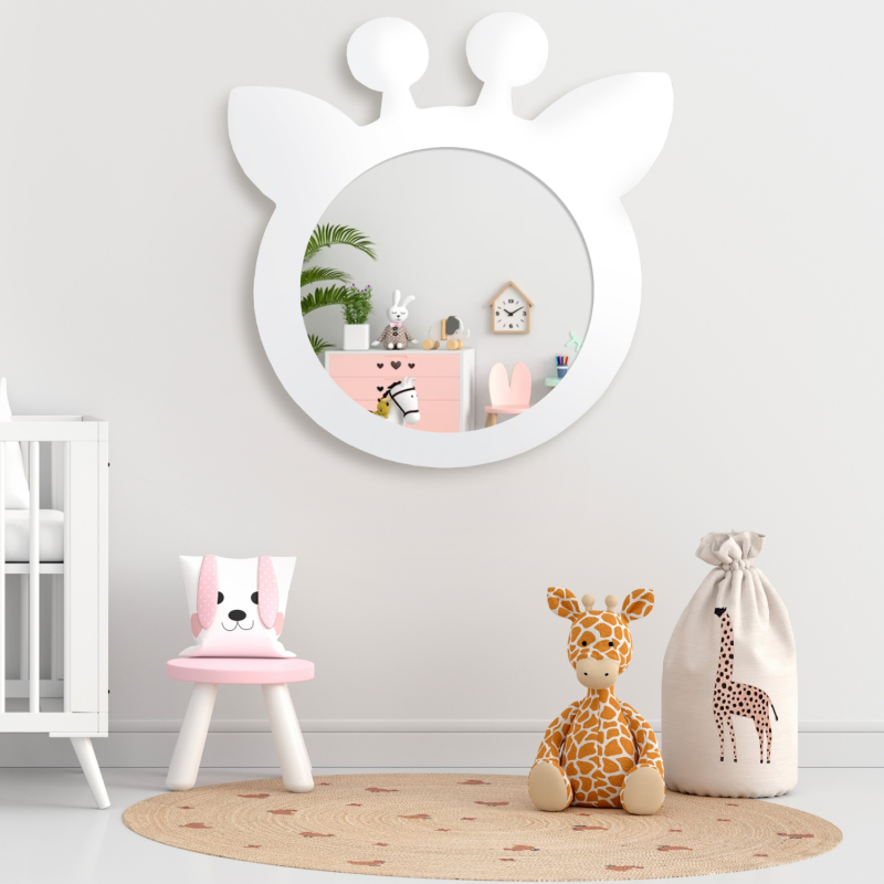 Miroir mural décoratif enfant dans un cadre en mdf - GIRAFE