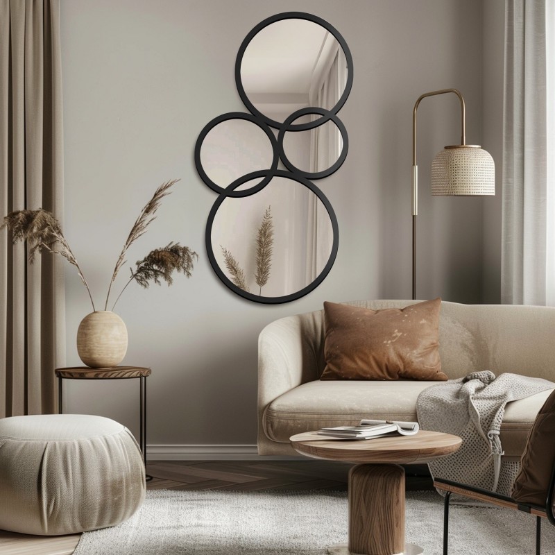 Miroir décoratif dans un cadre en MDF noir - BELM - couleur du cadre au choix