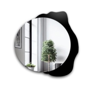 Miroir rond décoratif sur fond noir - PLAMKO