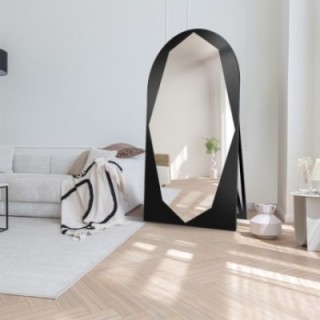 Miroir debout demi-ovale organique dans un cadre MDF - RIOLIT SUR PIED