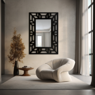 Miroir dans un cadre décoratif ajouré en MDF - ROZEL - couleur du cadre au choix