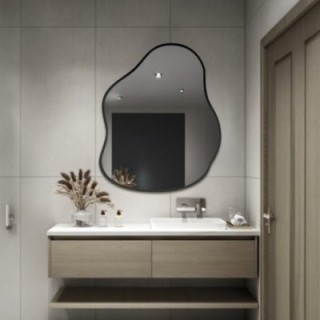 Miroir de forme organique dans un cadre - STONE IN A FRAME