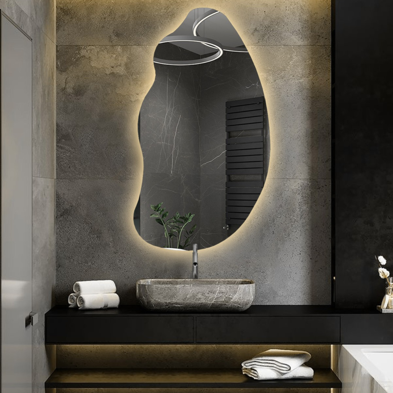 Miroir de forme organique avec éclairage - TOPAZ LED