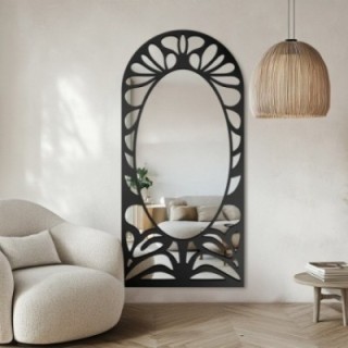Miroir semi-ovale avec décor ajouré en MDF – VERONELLE ROSAVA 95x200