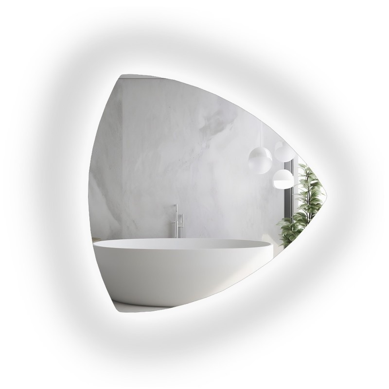 Miroir de salle de bain triangulaire avec éclairage - KARO LED