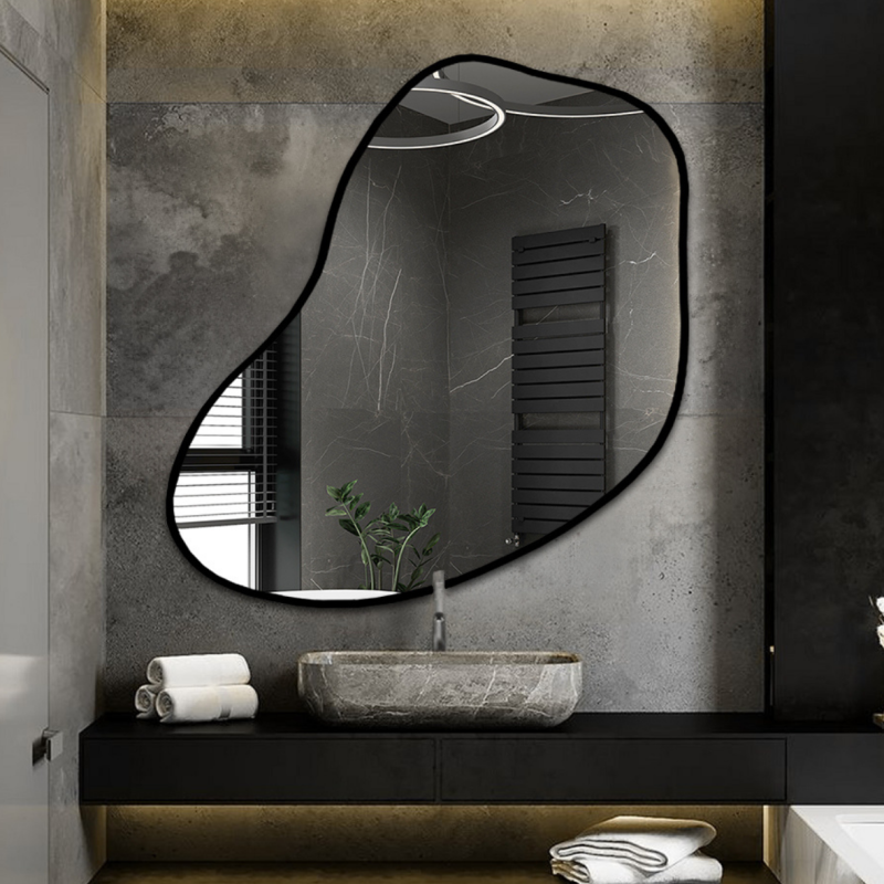 Miroir avec forme organique dans un cadre - KWARC UN CADRE