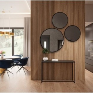 Jeu de trois miroirs ronds en mdf à cadre fin - FITRI II