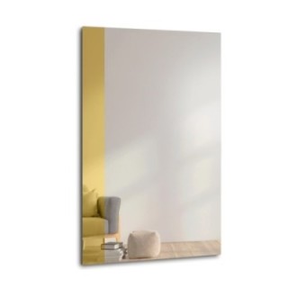 Grand miroir décoratif avec bande de brillance dorée - MORGAN
