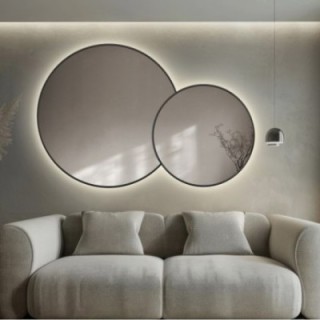 Set de miroirs ronds en mdf avec éclairage - DOTTI LED