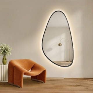 Miroir de forme irrégulière dans un cadre avec éclairage - SYDERYT IN LED FRAME