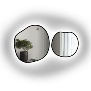 Jeu de miroirs organiques dans un cadre avec éclairage - SODALIT IN LED FRAME