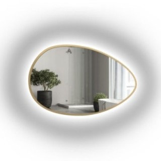 Miroir organique en MDF or cadre SLIM avec éclairage - ZOE LED - couleur du cadre au choix