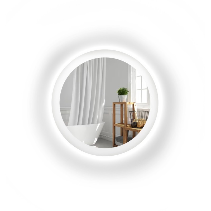 Miroir de salle de bain rond avec éclairage LED CAPELLA