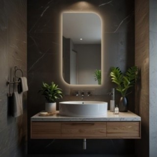 Miroir de forme irrégulière avec éclairage - LED teardrop