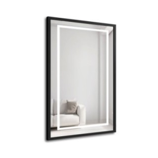 Miroir dans un cadre noir avec éclairage - 1503 LED I - couleur du cadre au choix