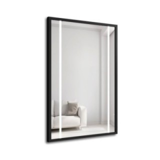 Miroir dans un cadre noir avec éclairage - 1503 LED II - choix de la couleur du cadre