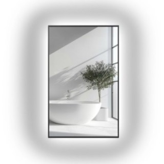 Miroir dans un cadre noir avec éclairage - 1503 LED - couleur du cadre au choix