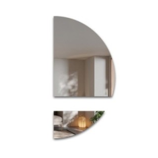 Miroir semi-circulaire en deux parties - DOPPIO