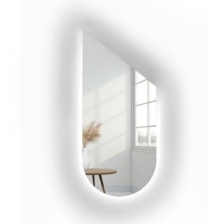 Miroir semi-ovale avec attique biseauté avec éclairage - FRANK LED