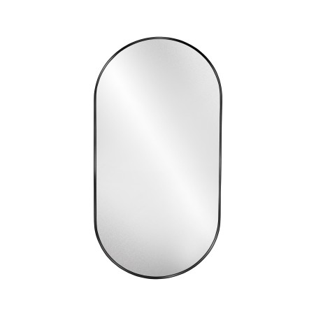 Miroir ovale avec cadre SLIM en MDF noir - OLI - couleur du cadre au choix