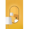 Miroir ovale avec cadre SLIM en MDF noir - OLI - couleur du cadre au choix