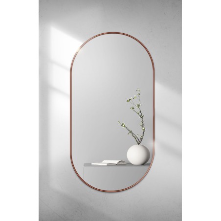 Miroir ovale avec cadre SLIM en MDF noir - OLI - couleur du cadre au choix