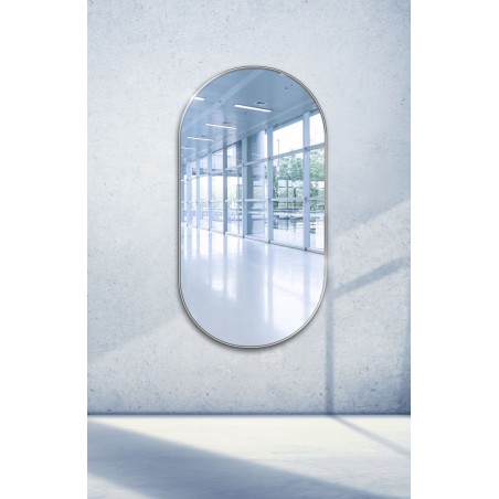 Miroir ovale avec cadre SLIM en MDF noir - OLI - couleur du cadre au choix