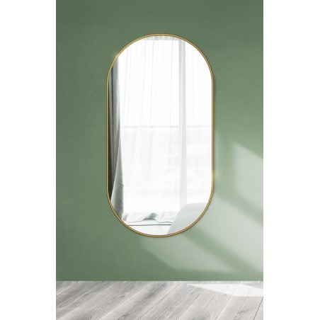 Miroir ovale avec cadre SLIM en MDF noir - OLI - couleur du cadre au choix