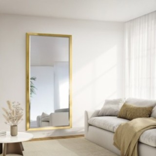 Miroir dans un cadre en bois élégant doré et argenté - 5201011